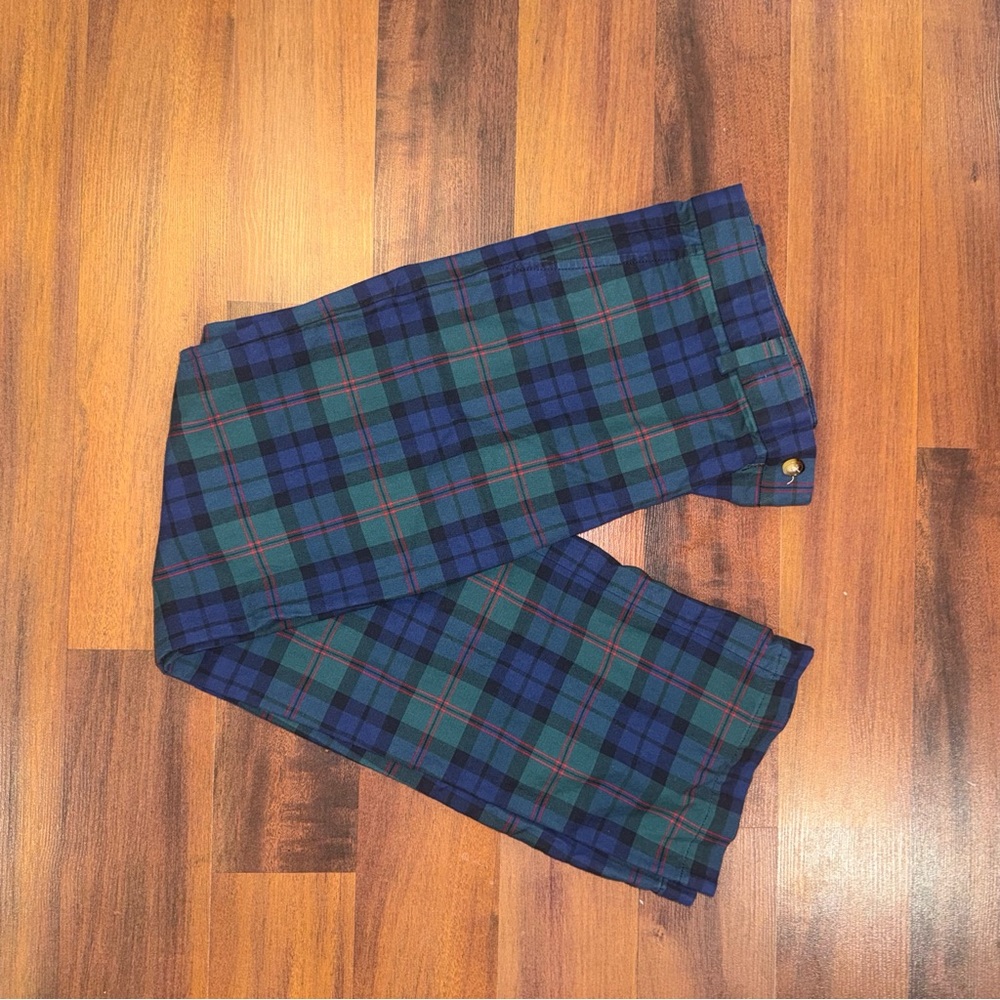 Boys Size 16 Vineyard Vines Green and Blue Plaid Pants